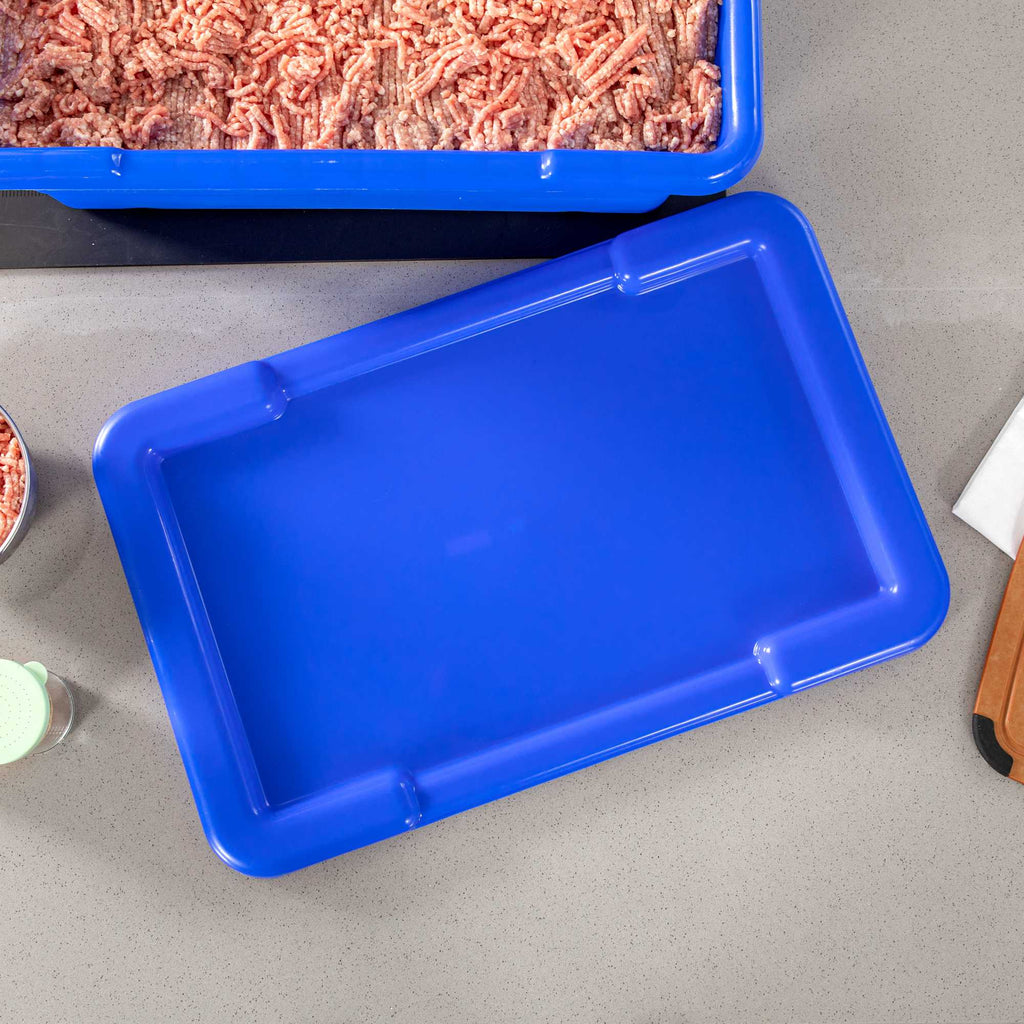 Met Lux Blue Recessed Lid - Fits Meat Lug / Tote Box - 25" x 16" - 1 count box
