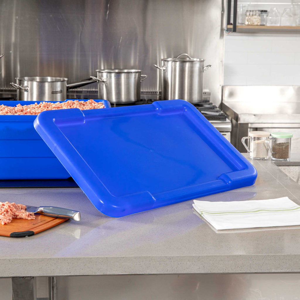 Met Lux Blue Recessed Lid - Fits Meat Lug / Tote Box - 25" x 16" - 1 count box