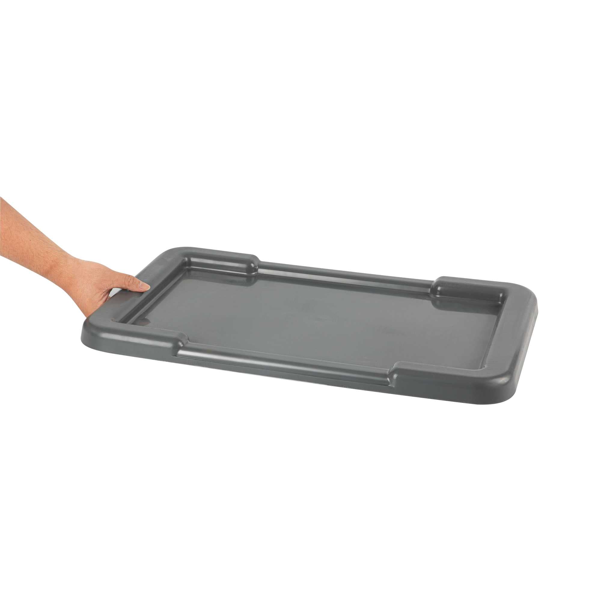Met Lux Dark Gray Recessed Lid - Fits Meat Lug / Tote Box - 25" x 16" - 10 count box