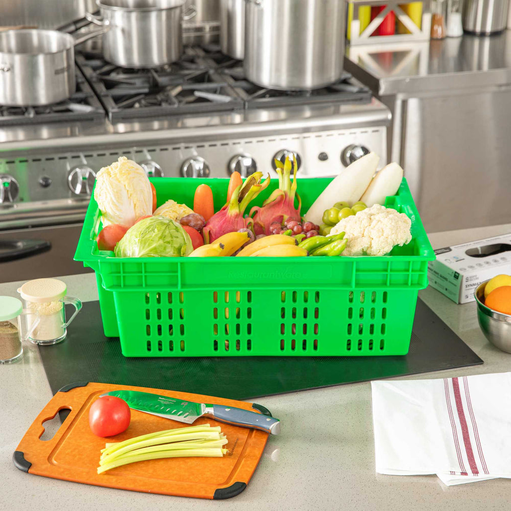 Met Lux Green Vented Agricultural Crate - 23 1/2" x 15 3/4" x 7 3/4" - 1 count box