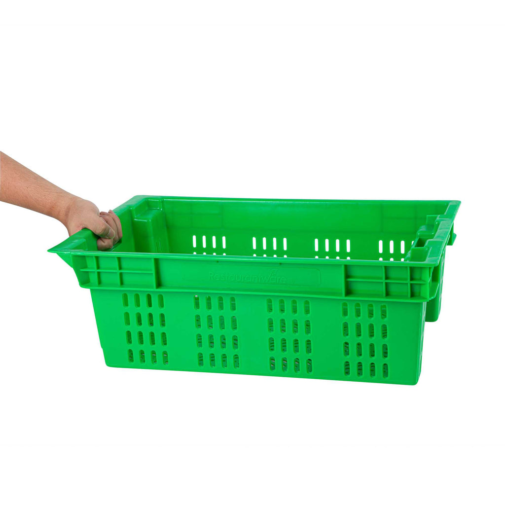 Met Lux Green Vented Agricultural Crate - 23 1/2" x 15 3/4" x 7 3/4" - 1 count box