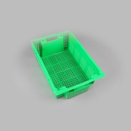 Met Lux Green Vented Agricultural Crate - 23 1/2" x 15 3/4" x 7 3/4" - 1 count box