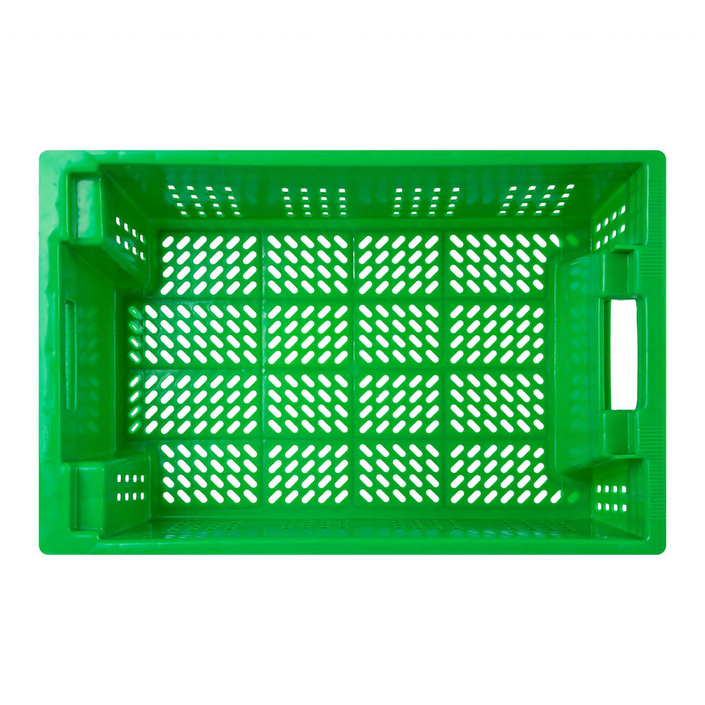 Met Lux Green Vented Agricultural Crate - 23 1/2" x 15 3/4" x 7 3/4" - 1 count box