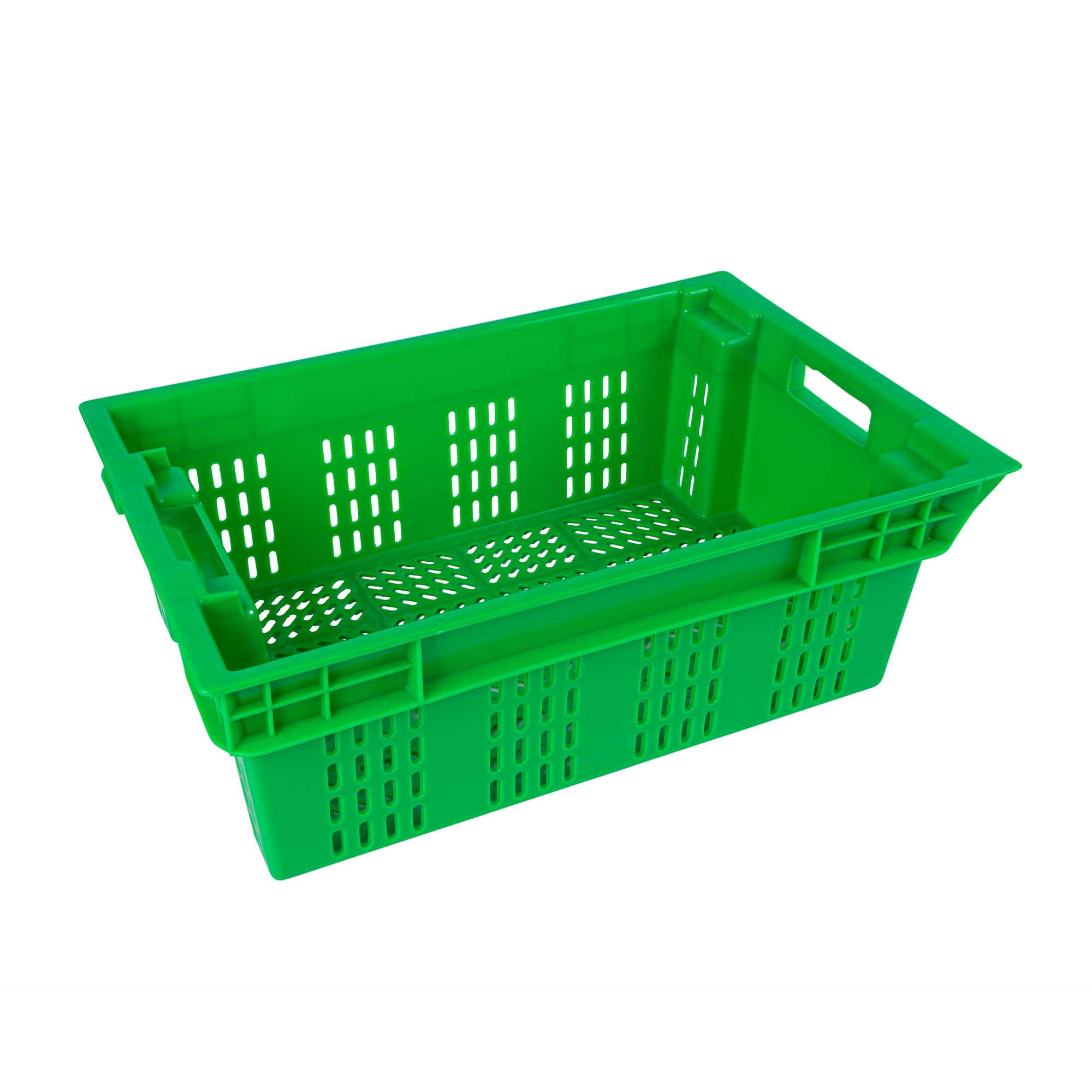 Met Lux Green Vented Agricultural Crate - 23 1/2" x 15 3/4" x 7 3/4" - 10 count box