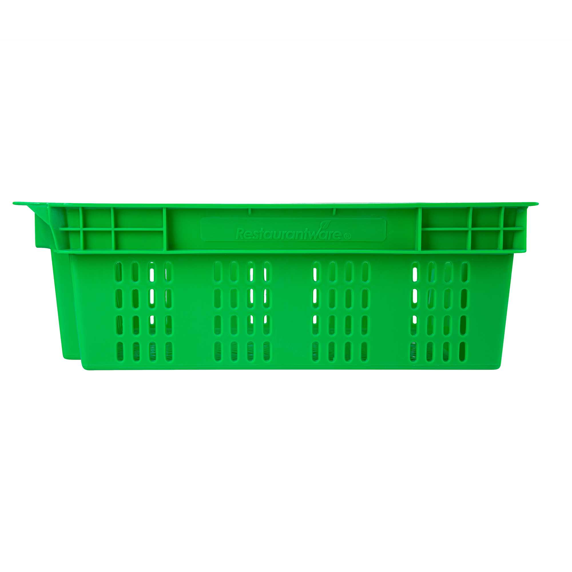 Met Lux Green Vented Agricultural Crate - 23 1/2" x 15 3/4" x 7 3/4" - 10 count box