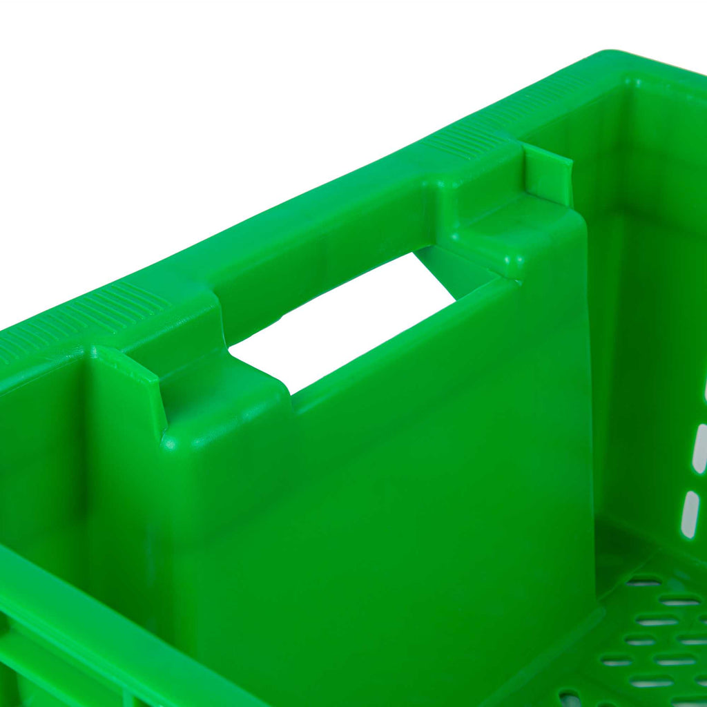Met Lux Green Vented Agricultural Crate - 23 1/2" x 15 3/4" x 7 3/4" - 10 count box