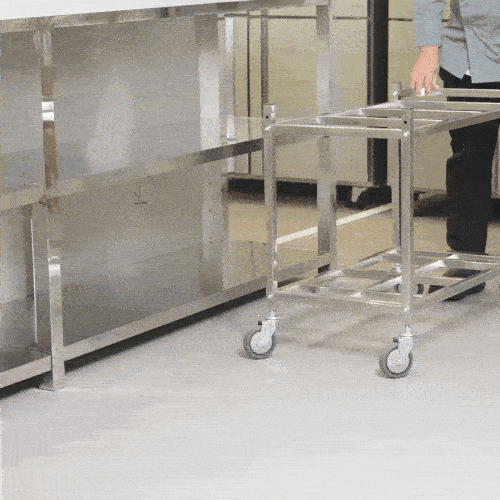 Met Lux Stainless Steel Triple Ingredient Bin Cart - Fits Three 10-Gallon Bins - 36 1/2" x 17" x 28 3/4" - 1 count box