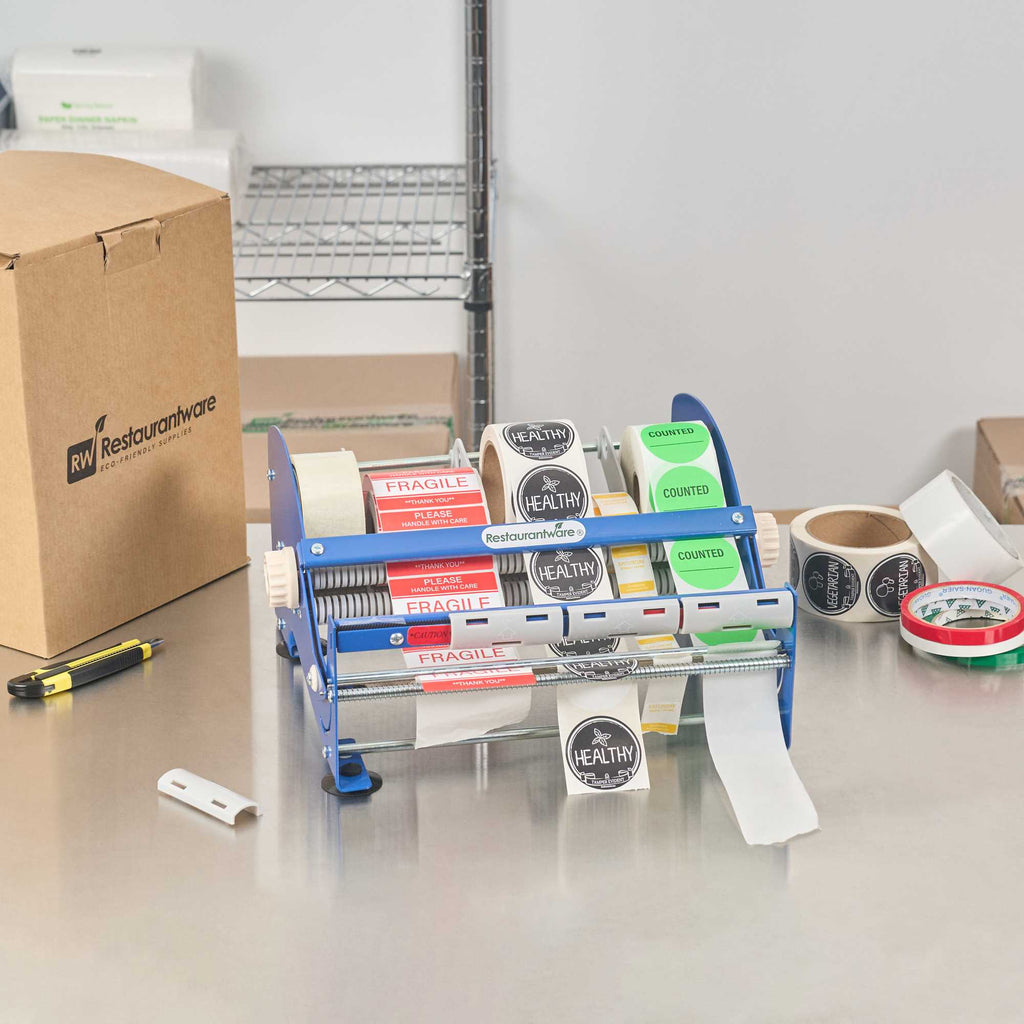 Handy Tek Manual Multi-Roll Tape and Label Dispenser - 12" Working Width - 14 1/2" x 13 1/2" x 7" - 1 count box
