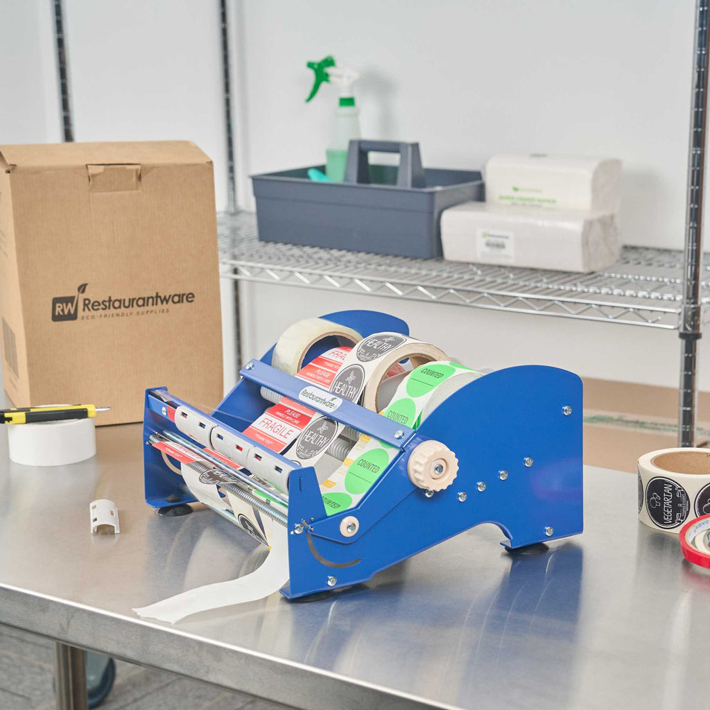 Handy Tek Manual Multi-Roll Tape and Label Dispenser - 12" Working Width - 14 1/2" x 13 1/2" x 7" - 3 count box