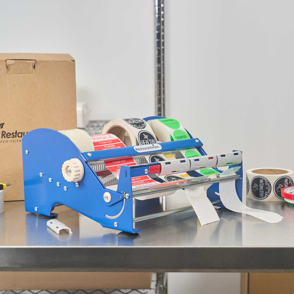 Handy Tek Manual Multi-Roll Tape and Label Dispenser - 12" Working Width - 14 1/2" x 13 1/2" x 7" - 3 count box