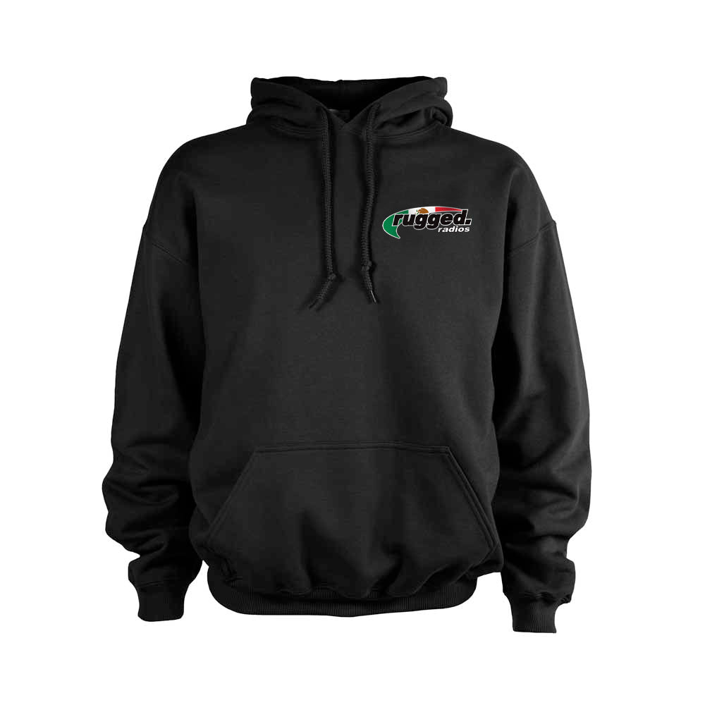 Rugged Radios MEXICAN FLAG Pullover Hoodie - Black - XL