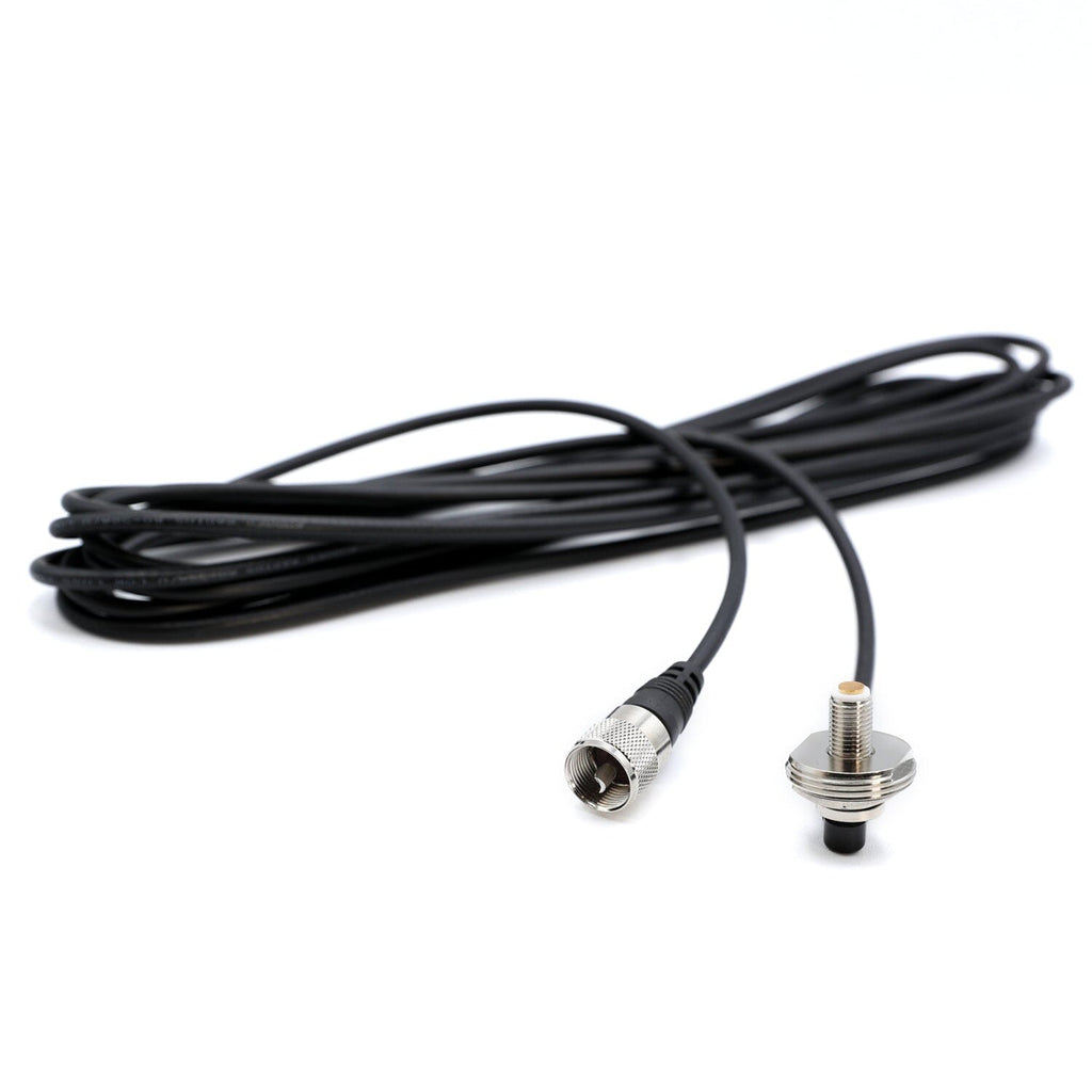 17 Ft Antenna Coax Cable with 3/8  NMO (TM) Thick Mount