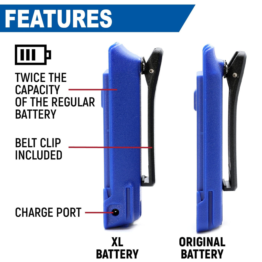 BUNDLE - Rugged R1 - Handheld Radio with Long Range Antenna and High Capacity Battery