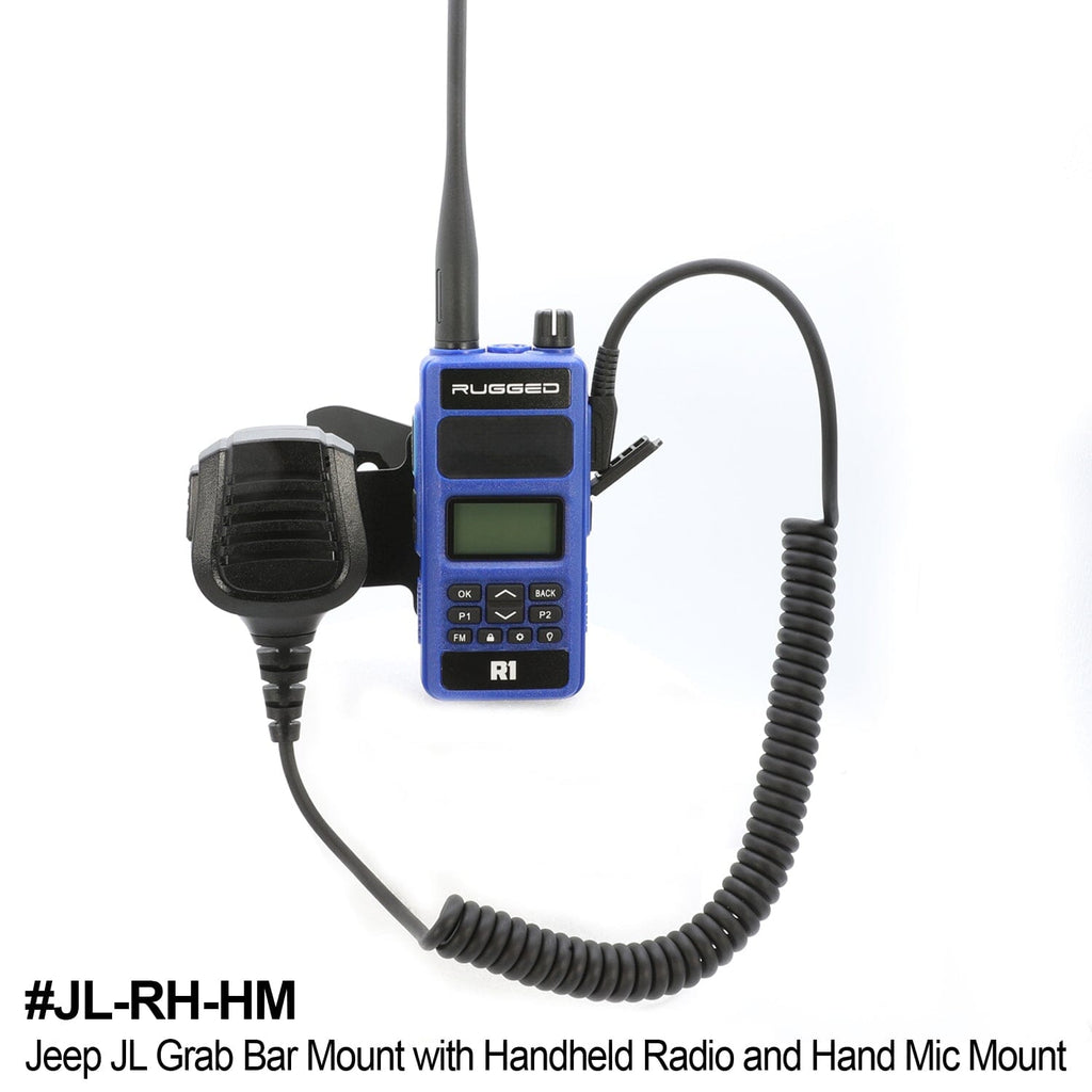 Handheld Radio Grab Bar Mount for Jeep Wrangler JK JKU JL and Gladiator JT - JK - Radio-Only Mount